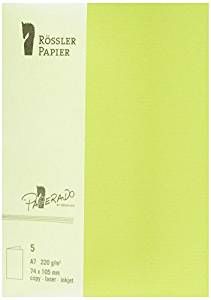 Rössler Papier - - Paperado-5er Pack Karten DIN A7hd, Maigrün - Liefermenge: 10 Stück