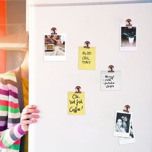 Navaris Kühlschrank Magnet Clips Set - 15x Magnetclip Kühlschrankmagnete sehr stark mit Klammer - Deko für Küche Magnettafel Whiteboard Roségold