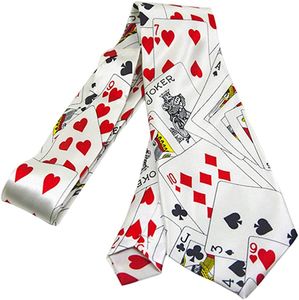 Spielkarten Krawatten Krawatten Poker Würfel Druck Krawatte Party Kostüm Anziehzubehör (Weiß)