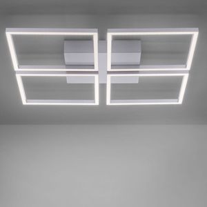 Paul Neuhaus LED Deckenleuchte Inigo aus Aluminium in Silber 53x525x525 mm