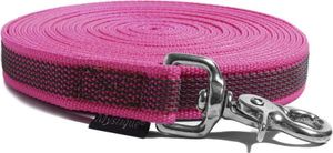 Mystique® Gummierte Schleppleine 20mm mit HS rostfreiem Scherenkarabinerhaken purpur 5m