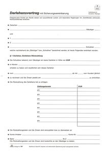RNK Verlag 787 Darlehensvertrag, 4 Seiten, gefalzt auf DIN A4