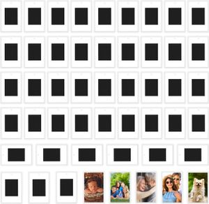 Kurtzy 50er Pack Mini Polaroid Bilderrahmen magnetisch - 50x Fotomagnete klein - Magnet Bilderrahmen Für Fotos 7 x 4,5 cm - Kühlschrankmagnete für