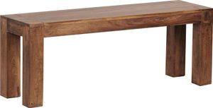 Esszimmer Sitzbank MUMBAI Massiv-Holz Sheesham 120 x 45 x 35 cm Holz-Bank Natur-Produkt Küchenbank im Landhaus-Stil