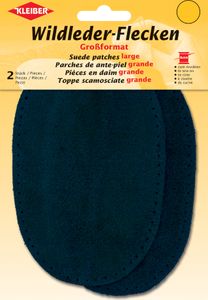 KLEIBER Wildleder-Aufnähflecken 100 x 125 mm dunkelblau 2 Stück