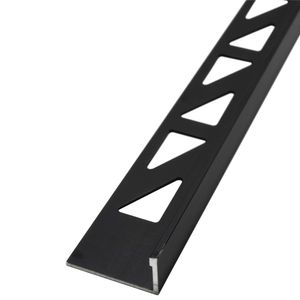 Dalsys Fliesenschiene Winkelprofil Aluminium (eloxiert) Schwarz 2,5m x 12,5mm, 1 Stück, Fliesenprofil
