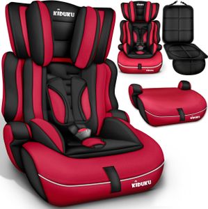 KIDUKU® Autokindersitz Kinderautositz Autositz Kindersitz 9-36kg Gruppe 1+2+3 Schwarz/Rot