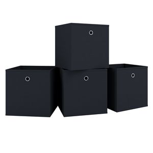 VCM sada 4 skladacích boxov skladacích boxov látkových boxov skladacích boxov policových boxov Boxas čierna