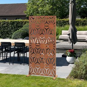 Ścianka działowa "Kilsturd" stal corten 180 x 90 cm stal nierdzewna