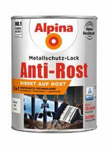 Alpina Metallschutz-Lack Anti-Rost 2,5 L weiß glänzend