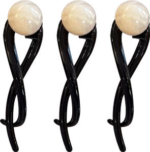 3 Stück Bananenclip mit Kunstperlen im französischen Stil, dünne, dicke Haarklammer, Vintage, rutschfeste Pferdeschwanz-Schnallenklammer, Haarschmuck für Frauen und Mädchen 3 Stück Bananenclip mit Kunstperlen im französischen Stil, dünne, dicke Haarklammer, Vintage, rutschfeste Pferdeschwanz-Schnallenklammer, Haarschmuck für Frauen und Mädchen