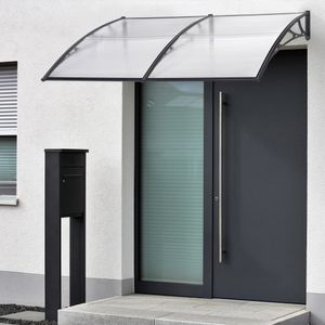 Vordach ’Mellerud’ Polycarbonat 200 x 100 cm Schwarz/Transparent