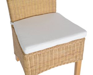 MiaMöbel Sitzkissen 46x5x42 cm Landhausstil 100% Baumwolle Beige