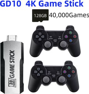 GD10 2.4G bezdrátová herní konzole HD, 40 000 her, 128GB herní konzole 4K HD
