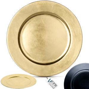 Vilde Unterteller Deko-Teller Platzteller Untersetzer Servierteller Servierplatte Goldfarbe 33 cm