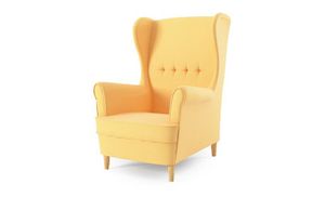 Ohrensessel MILO Sessel für Wohnzimmer & Esszimmer Skandinavisch - Relax Sessel aus Webstoff - Best Sessel - Sessel Wohnzimmer Möbel - FARBE: Gelb
