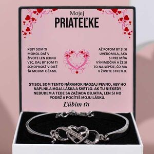 Náramok s citátom Mojej priateľke – Vždy si ma ponechaj vo svojom srdci – JULIET_HEARTBRACELET