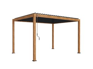 Lamellenpergola DELUXE 3x4m Holzoptik