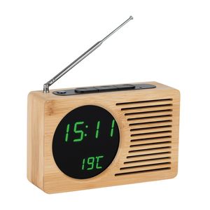 Atlanta 2601 Radio-Wecker mit Thermometer / Hygrometer Holzgehäuse