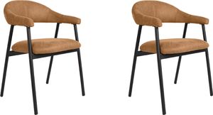LABEL51 Esszimmerstuhl Amaze - Cognac - Micro Suede - 2er-Set