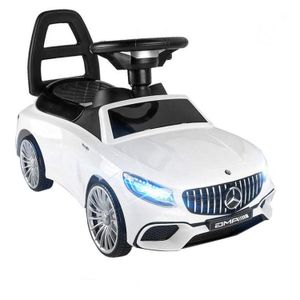 COIL Rutschauto, Kinderauto, Mercedes-Benz S AMG 65, LED-Spielzeugauto, Rutscher für Kinder, Multimedia-Lenkrad, ab 18 Monaten, Weiß