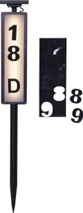 LED solárne svetlo PATHY, s číslami domov, IP44, zemný hrot