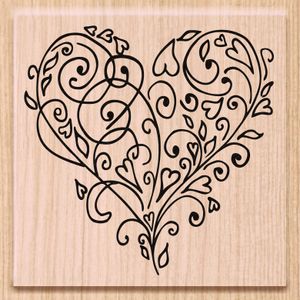 HEYDA 211801001 Stempel Hochzeit Gefühlvoll Holz matt lackiert