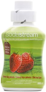 SodaStream sirup s príchuťou zelený čaj/jahoda, obsah 500 ml - na prípravu až 12 veľkých fliaš s hotovým nápojom, neobsahuje alergény