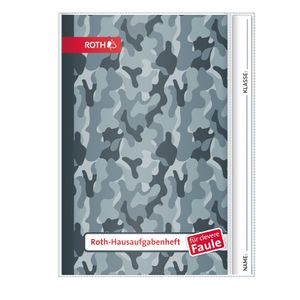 Roth-Hausaufgabenheft - Unicolor für clevere Faule, A5, Camouflage Grey