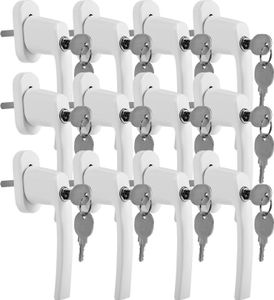 Fenstergriff Fenstergriffe Alu Set Sicherheitsfenstergriff abschließbar Griff 12X weiß