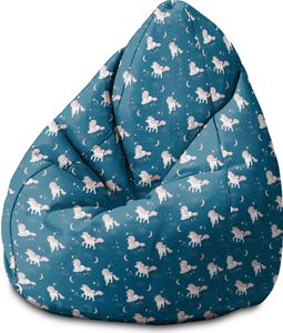 Dreamroots Bean Bag  Sitzsack Kinder mit füllung, Bodenkissen Kinder Sitzsack, Sitzsack Kinderzimmer 70x70x105 cm, Magical Pink Unicorn
