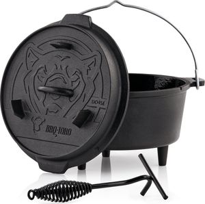 BBQ-Toro Dutch Oven DO45E, 4,2 L Emaille Gusseisen Kochtopf, Gusstopf, Bräter mit Deckelheber BBQ-Toro Dutch Oven DO45E, 4,2 L Emaille Gusseisen Kochtopf, Gusstopf, Bräter mit Deckelheber