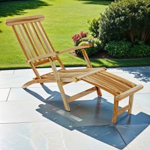 Gartenliege 5-Fach verstellbare Sonnenliege Teakholz Deckchair PUCCON