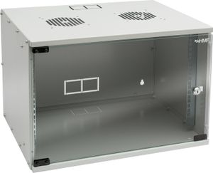 HMF 65707-07 Serverschrank 19 Zoll, 7 HE, Netzwerkschrank, 51 x 40 x 36 cm, Lichtgrau