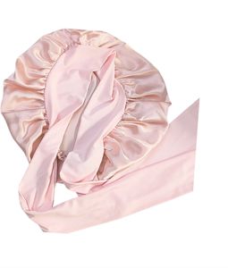 INF Dámská spací čepice ze 100% Mulberry Silk Gumová růžová
