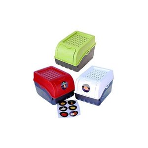 3 Vorratsdosen (weiß+rot+grün) für Kartoffeln, Gemüse, Obst, Zwiebeln, Kartoffelboxen-Set Aufbewahrungsbox mit Deckel + Aufkleberset