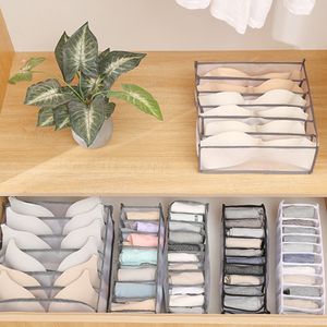 6 Stück Unterwäsche Aufbewahrungsbox 7+6+11 Gitter Faltbar Schubladen Organizer für Kleidung Socken BH Höschen Jeansfach Ordnungsboxen