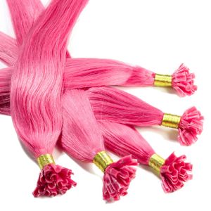 hair2heart Extensions Echthaar Bondings glatt - 25 Strähnen 0.5g 30cm Pink