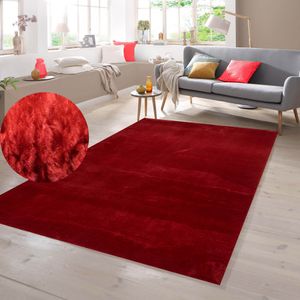 Teppich Shaggy  Flokati in rot Größe - 200 cm Rund