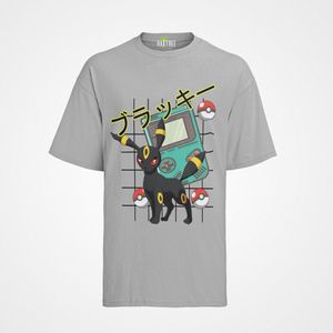 Herren Bio Baumwolle T-Shirt Anime Nachtara Gotta catch them or catch them all, Evolie Weiterentwicklungen Streetwear Psy Monster Black