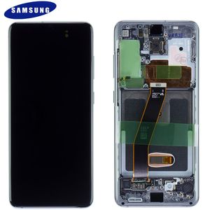 Original Samsung Galaxy S20 SM-G980F / S20 5G SM-G981F GH82-22123A / GH82-22131A LCD Display Touch Screen Bildschirm Digitizer (Service Pack) Cosmic Grey Grau