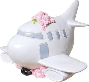 Spardose Hochzeitsflieger 15 cm Sparschwein Hochzeitspaar verreist Flugzeug Hochzeitsreise