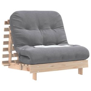 vidaXL Futon Schlafsofa mit Matratze 90x206x11 cm Massivholz Kiefer