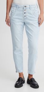 Pulz Jeans PZMALVINA Loose Jeans Skinny Leg Damen Jeans Denim Hose Baumwolle mit Stretch Knopfleiste Dekorationen an Taschen Pulz Jeans PZMALVINA Loose Jeans Skinny Leg Damen Jeans Denim Hose Baumwolle mit Stretch Knopfleiste Dekorationen an Taschen