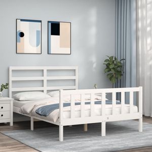 Maison Exclusive Rám postele s čMaison Exclusive bílý 120 x 200 cm masivní dřevo