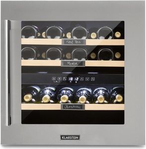 Klarstein Einbau-Weinkühlschrank, 2 Zonen Getränkekühlschrank Klein, Kleiner Weinschrank 85L, Wein-Kühlschrank Klein mit Glastür, Indoor/Outdoor Flaschenkühlschrank, Wine Fridge 36 Flaschen