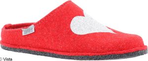 Damen Hauspantoffel Herz und Glitter rot Filz Gr. 37 Hausschuhe