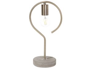 BELIANI Tischlampe Messing Metall 40 cm Glühbirnen-Optik Kreisform Betonfuß Kabel mit Schalter Industrie Look