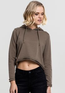 Urban Classics Damen Hoodie Ladies Cropped Terry Hoody Army Green-XS Urban Classics Damen Hoodie Ladies Cropped Terry Hoody Army Green-XS