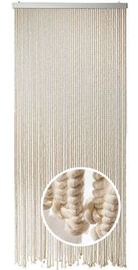 Lanový záves Kobolo Záves na dvere MARITIM 54 prameňov Dekoratívny záves - 90 x185/195 cm - béžový - obdĺžnikový - obývacia izba